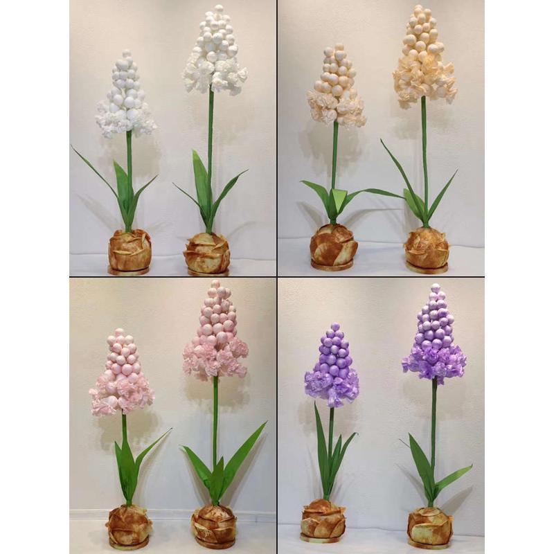 大型婚庆纸艺花葡萄风信子立体式舞台路引花商场橱窗美陈布置纸花