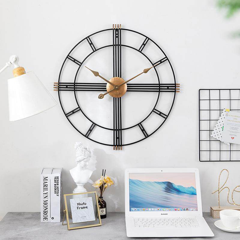 北欧挂钟现代简约客厅铁艺钟创意仿古静音金属装饰时钟wall clock