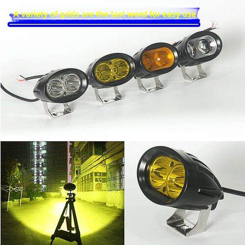 12V/24Vled投光灯卡车叉车汽车吊钩机白光日间行车灯黄光雾灯超亮