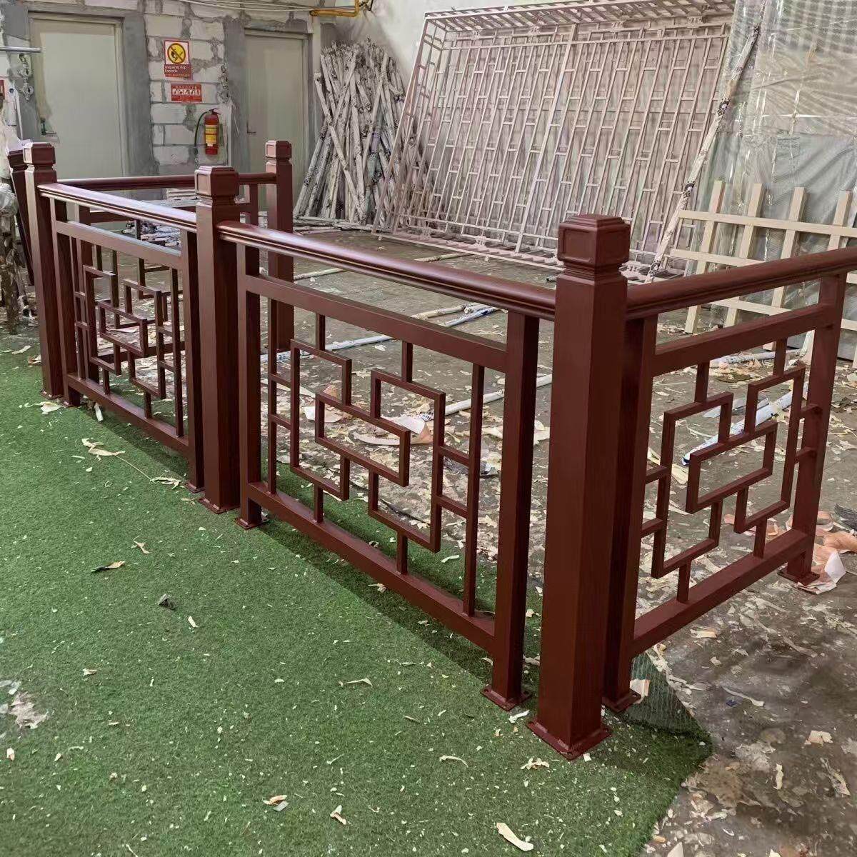 铝合金护栏户外彷古阳台栏杆别墅庭院扶手焊接木纹铝艺