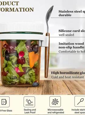Overnight Oats Jars Milk Fruit Salad Food Storage Container
