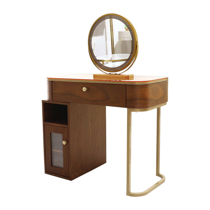 梳妆台小户型家用卧室简约原木风网红梳妆台厂家收纳一体化妆桌子