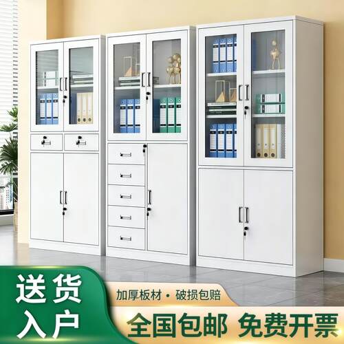 钢制办公室文件柜铁皮柜财务资料档案柜书柜带锁抽屉式储物柜