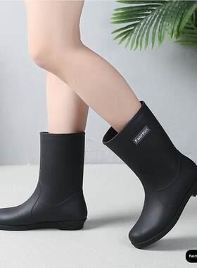 中筒雨鞋女款防滑耐磨水鞋半筒雨靴子学生韩版百搭水胶鞋工作鞋