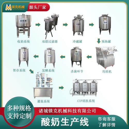 整套瓶装酸奶生产机器 酸羊奶巴氏杀菌设备 小型巴氏酸奶生产线