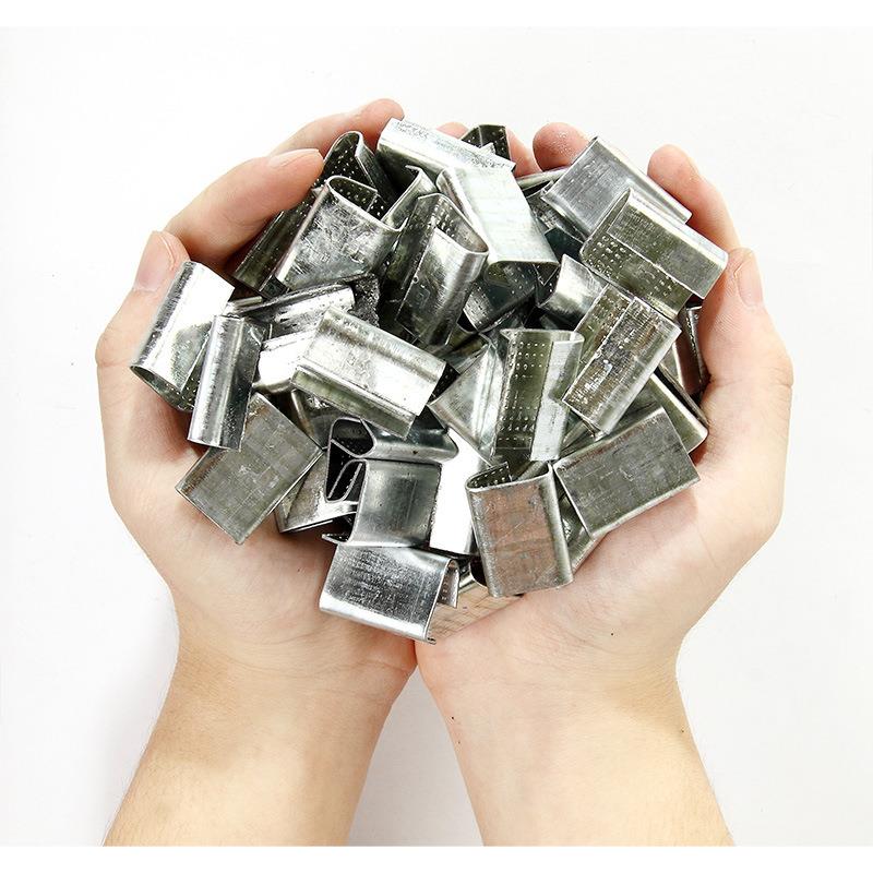 铁皮钢带扣塑钢带打包扣PET打包铁扣手工打包带专用扣1608捆绑带