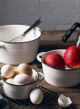 Nordic style home decor ceramic tableware salad bowl set