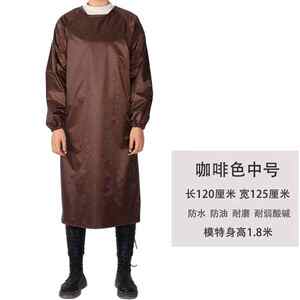 似晨缤纷长袖围裙女防水防油厨房家务男工作上班白黑色劳保罩衣大