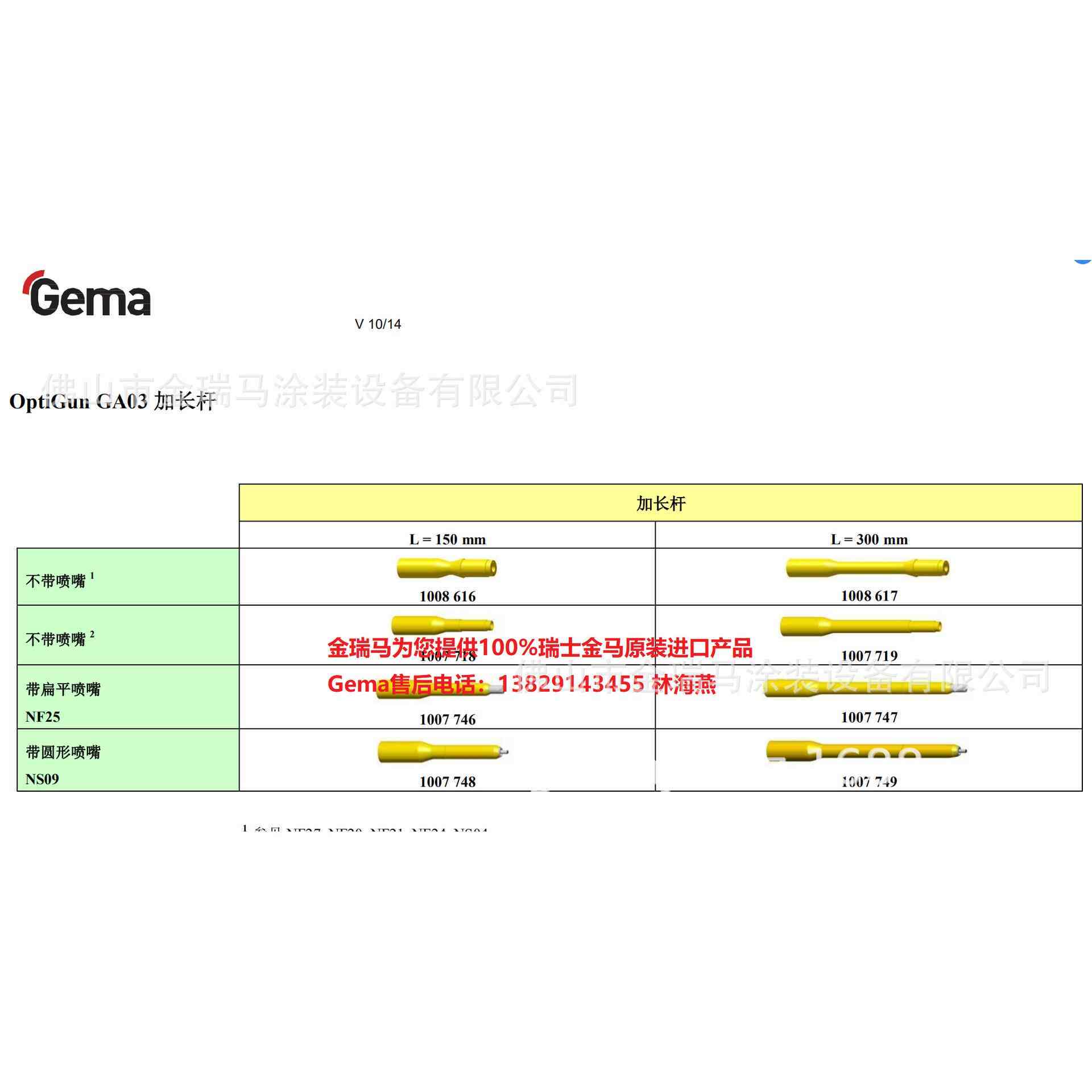 供应金马OptiFlex GM04 GA03 Gun extensions 加长杆 金马延长杆