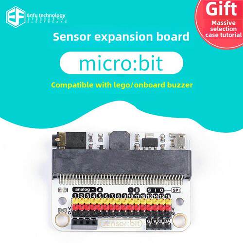microbit扩展板sensorbit卧式扩展板GPIO拓展中小学编程传感器