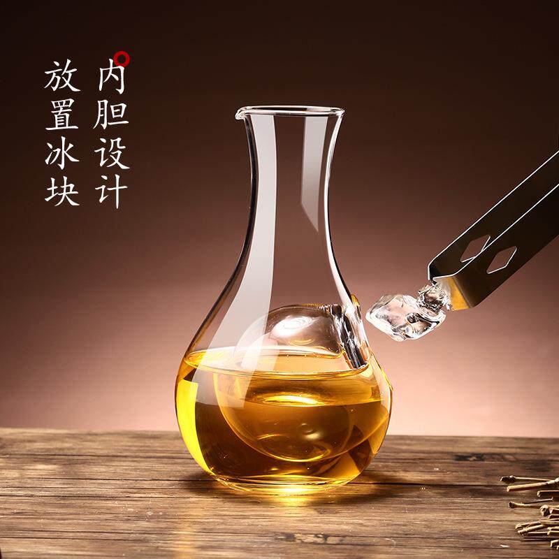 日式水晶玻璃冰酒壶家用冰酒器商用醒酒器冷酒壶清酒壶温酒分酒器