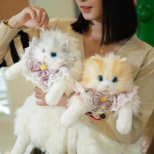 可爱萌趣仿真布偶猫包包玩偶双肩包三花猫毛绒包单肩包斜挎背包女