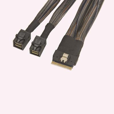 服务器背板SIim 4.0 SAS线SFF-8654 X8 74P转2个8643HD12G硬盘线
