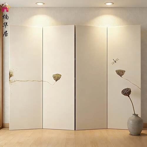 中式东方美学屏风隔断客厅卧室茶室办公室直播背景可折叠移动屏风