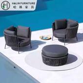 户外防嗮藤编沙发庭院阳台藤椅沙发组合室外露天椅设计师编藤家具