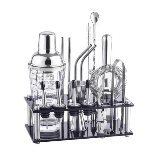 Glass wine mixer stainless steel set with graduated Xueke cu