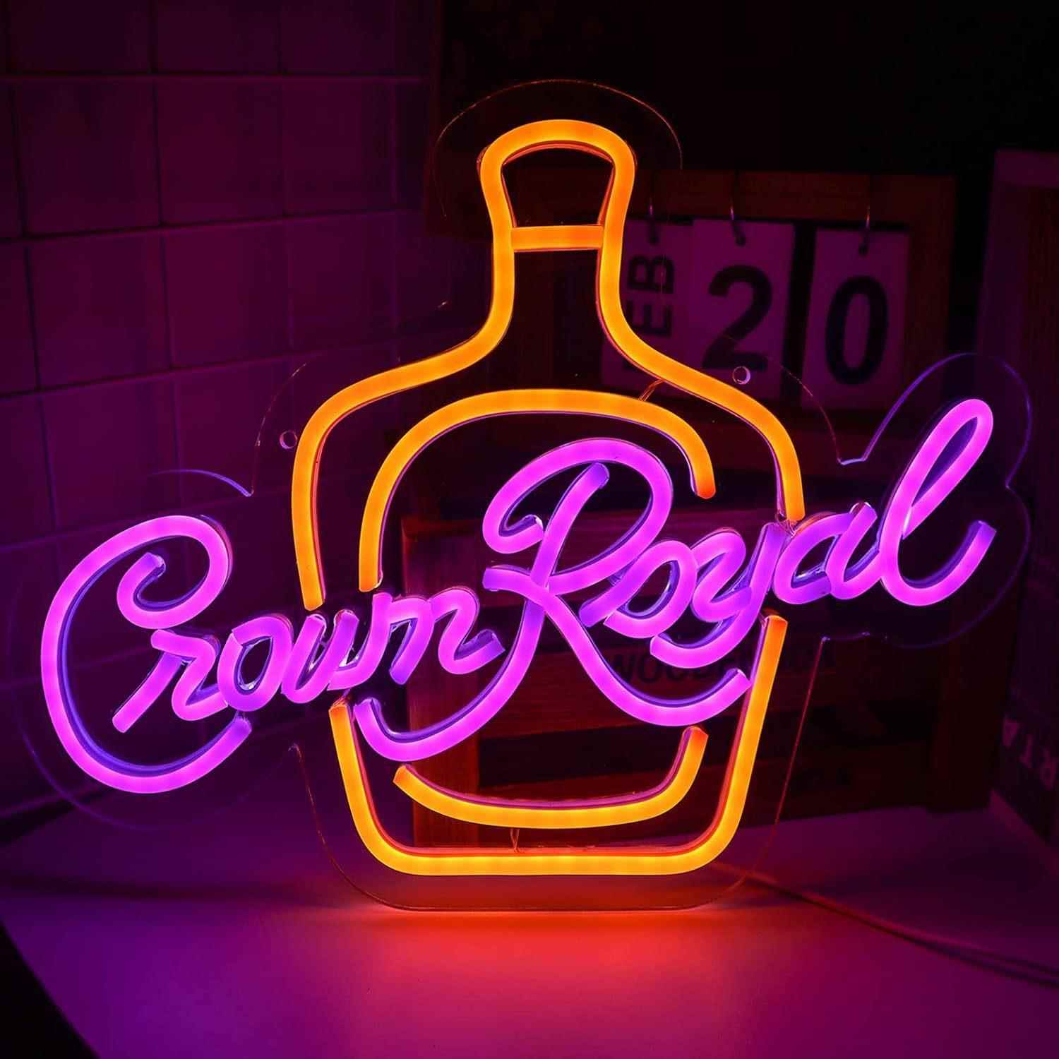 led霓虹灯背板酒瓶whiskey造型灯透明亚克力酒吧摆件氛围灯标识牌