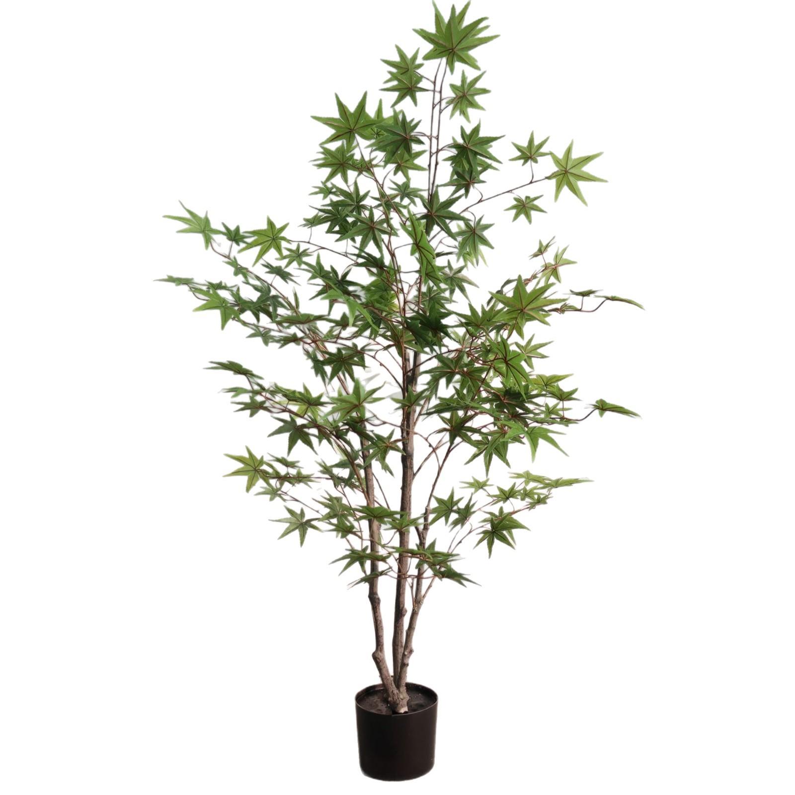 仿真植物绿枫盆栽枫叶假树酒店造景青枫树盆景绿植酒店造景装饰