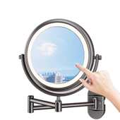 折叠吸盘带镜子酒店浴室款 化妆镜卫生间镜壁挂伸缩定制放大美容灯