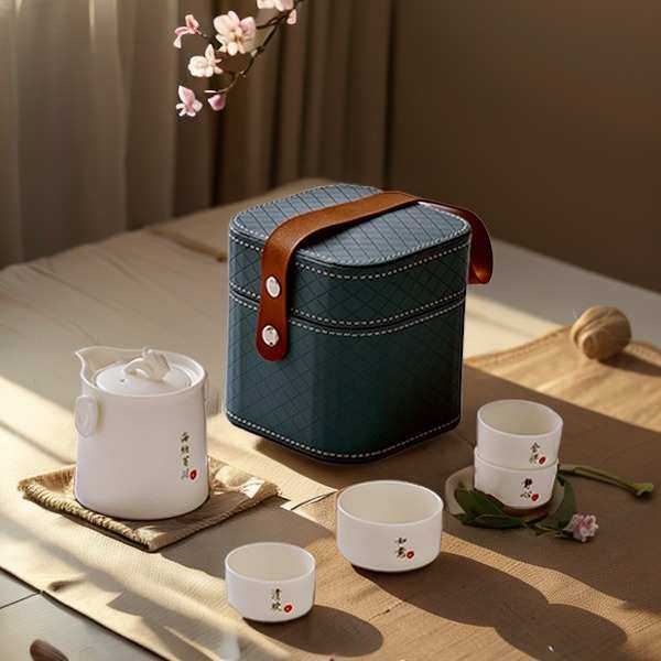 新款旅行便携户外茶具套装快客一壶四杯陶瓷节日商务伴手礼品,餐饮具,旅行茶具,淘宝优惠券,粉丝福利购,淘宝优惠卷