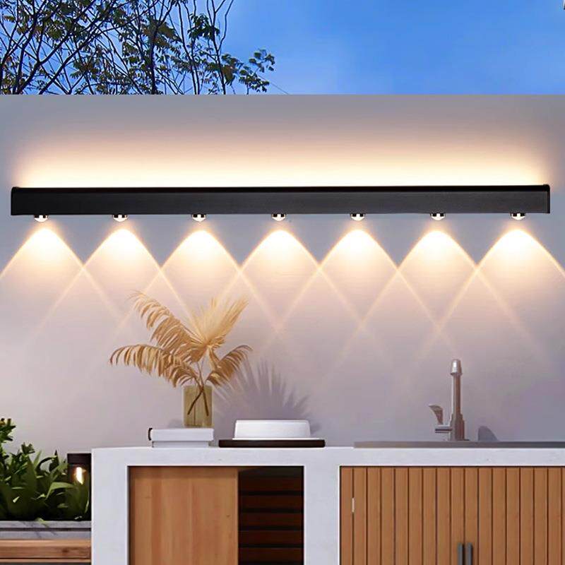 户外接电长条壁灯氛围山丘洗墙围墙照明露台庭院背景墙防水壁灯