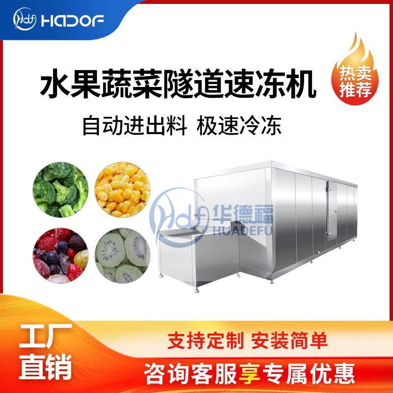 蔬菜水果大型全自动速冻隧道食品生鲜黄桃竹笋冷冻机超低温速冻