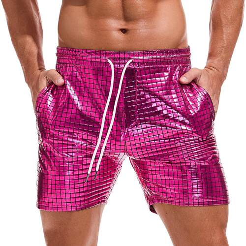 Men's shiny metal shorts