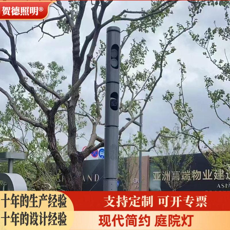 多功能监控照明灯杆音响摄像头枪机球机一体化智慧庭院园林立杆灯