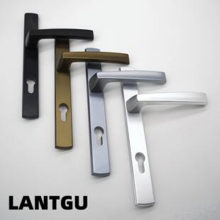 断桥铝合金平开门锁阳台门执手中心距85孔距215实芯加厚门锁把手