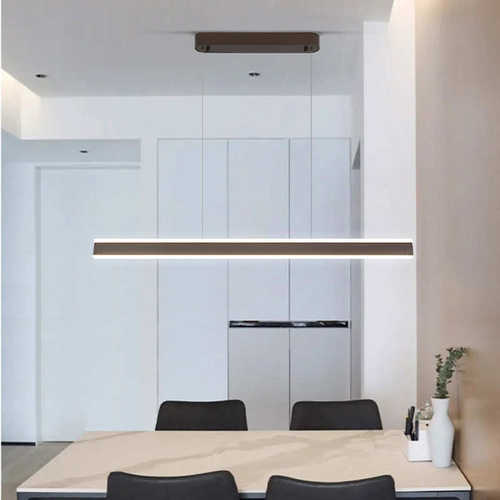 轻奢现代简约一字餐厅吊灯极简意式风餐桌吧台led长条灯创意灯具