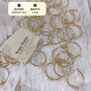 铜高金真金耳饰1对 A023