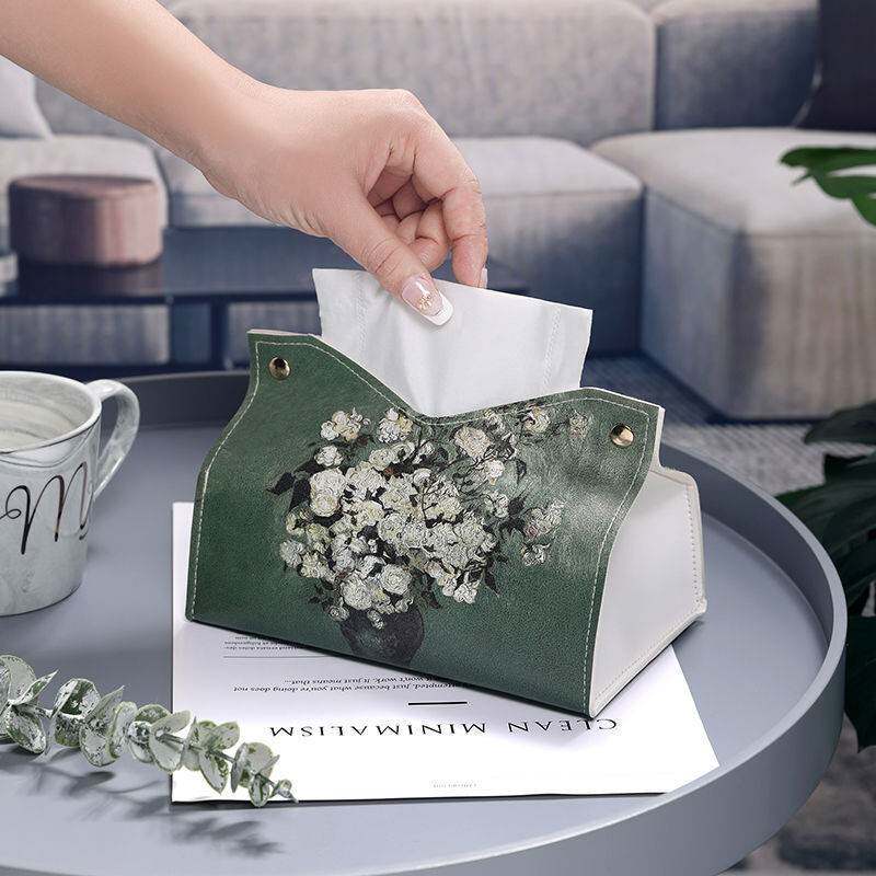 厂家北欧皮革纸巾盒抽纸盒客厅家用创意纸巾套纸袋车载茶几纸抽盒