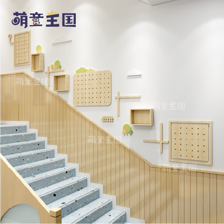 幼儿园环创楼梯间走廊过道实木套餐楼梯文化墙简约风自然主题,家居饰品,文化墙贴,淘宝优惠券,粉丝福利购,淘宝优惠卷