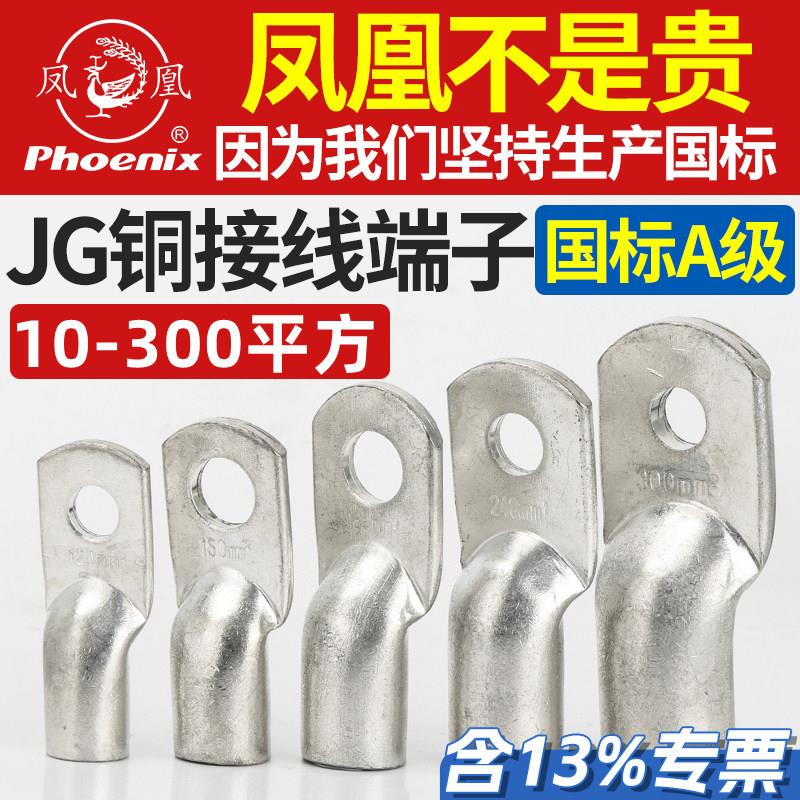 凤凰JG接线端子 加厚紫铜船用铜接头 铜接线端子线耳10/16-8规格
