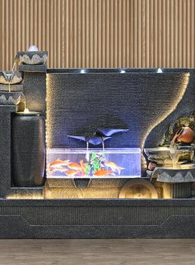 假山流水喷泉水幕墙流水墙别墅庭院水景屏风公司花园景观装饰摆饰