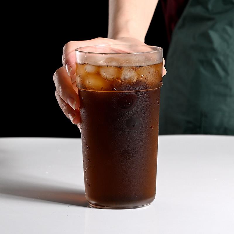 亚克力水杯ins北欧风磨砂商用可叠耐高温茶餐厅饮料果汁可乐杯