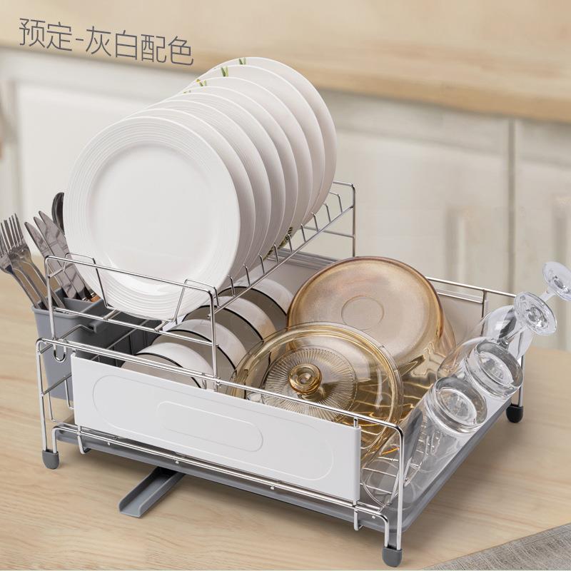 厨放A20608-2碗碟的房沥水子厂碗碟置物架带筷笼碗盘工收纳架亚马