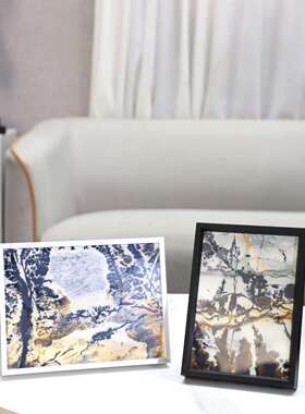 现代简约抽象山水厅画框饰画术摆装件别墅艺民宿1881客卧室家居装