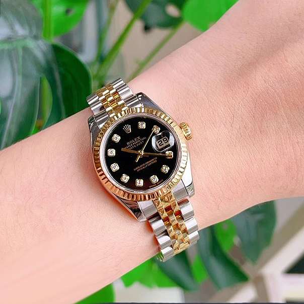 一口价9.8新劳力士女装日志型18K黄金/精钢自动机械手表女179173