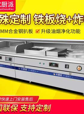 优厨派商用大功率电磁组合灶排烟铁板烧扒炉炸锅电热炸炉油烟净化