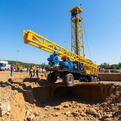400型轮式牵引磨盘钻机400米水文磨盘钻孔机履带回转式磨盘钻机