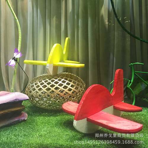 秋季飞机模型橱窗美陈装饰婚庆道具DP点场景布置展厅商场中庭吊饰