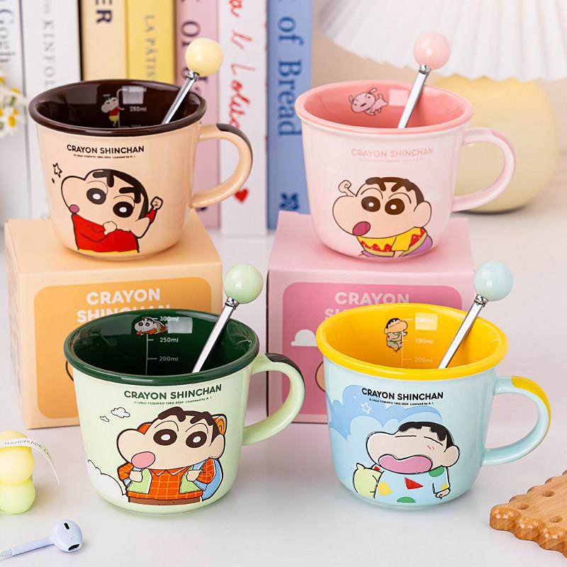 蜡笔小新可爱陶瓷马克杯带刻度水杯子情侣生日礼物周翊然明星同款,餐饮具,马克杯,淘宝优惠券,粉丝福利购,淘宝优惠卷