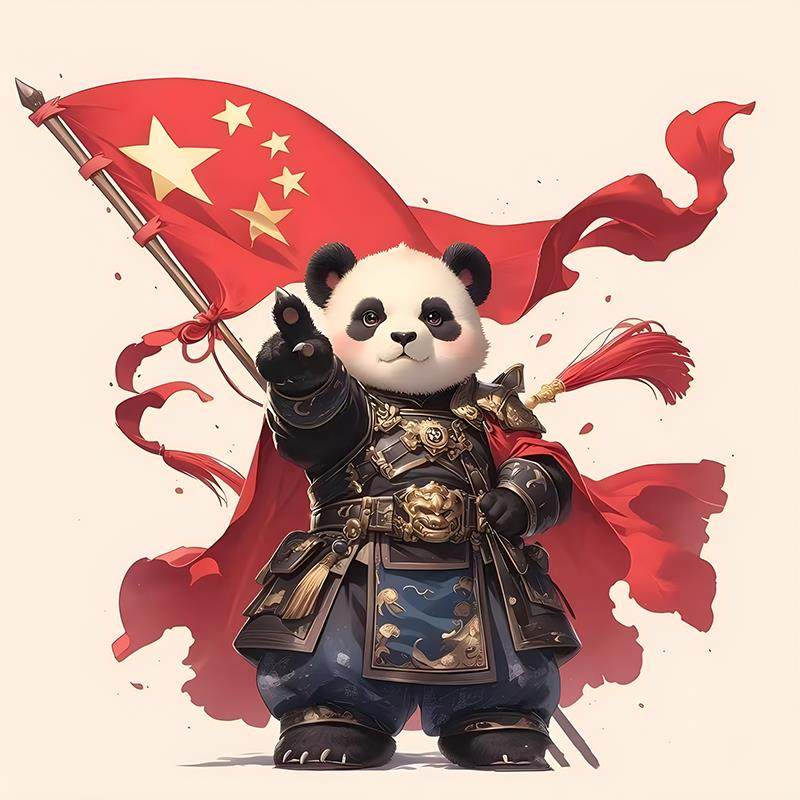 可爱熊猫国潮汽车贴纸个性创意行李箱电动车头盔划痕遮挡装饰贴画