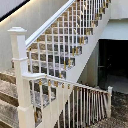 汉代楼梯扶手栏杆自装农村自建房实木室内防护栏铝合金围栏护栏
