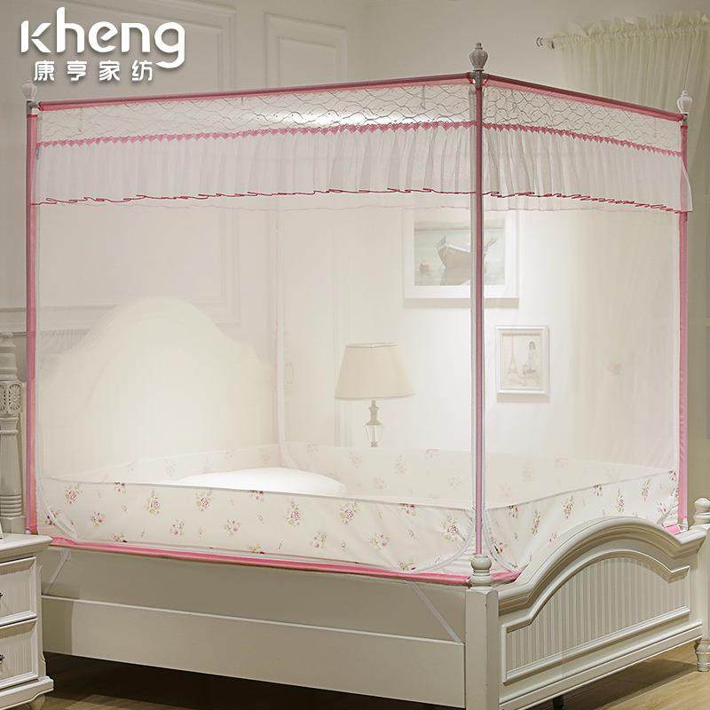 康亨蚊帐1.8m床拉链坐床式方顶三开门1.5米床厂家大量透气