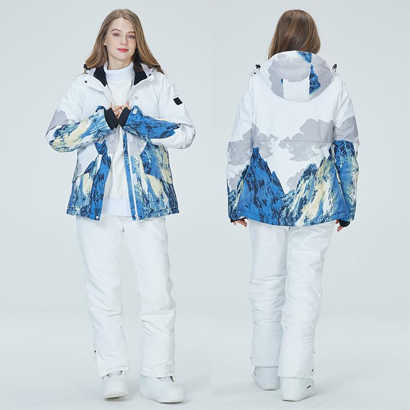 新款单板滑雪服套装男女情侣款保暖加厚韩版滑雪衣裤套装