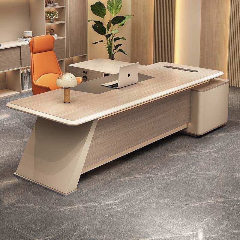 办公桌老板桌轻奢高级感老板台简约现代经理办公室小型桌椅组合