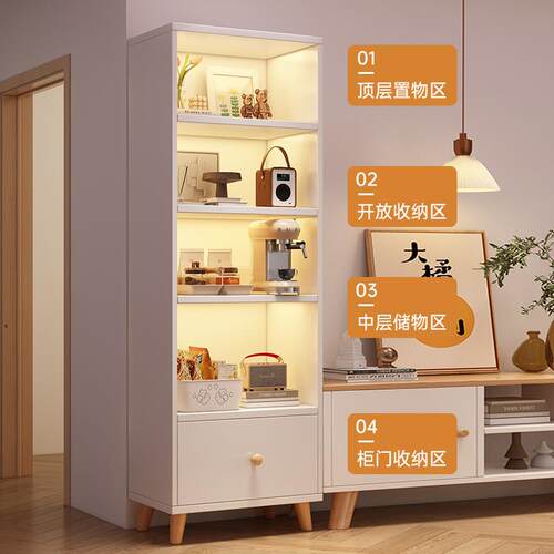 书架落地置物架客厅靠墙收纳储物架多层带柜门展示架书柜收纳神器