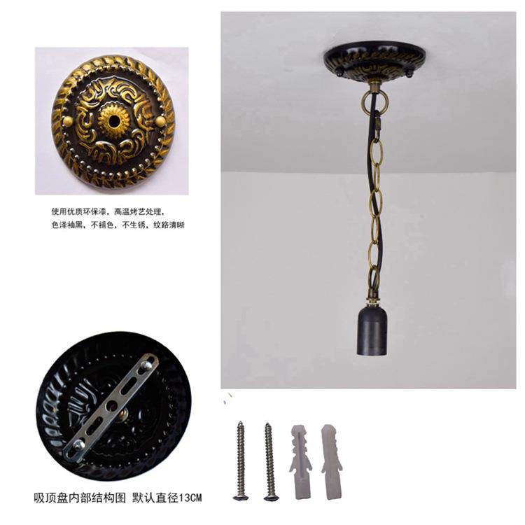 琈约蒂尼简地中海彩色玻璃复古凡餐厅卧OGU室桔色吊灯3欧0CM灯具